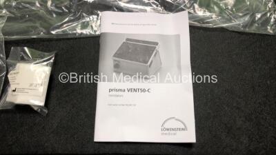 Lowenstein Medical Prisma V50-C Ventilator with Power Supply, User Manual and Accessories in Carry Case *Mfd 2020* (Powers Up, Like New, 2 Pin Power Supply - See Photos) - 8