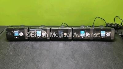 5 x ResMed Airsense 10 Autoset CPAP Units with 5 x AC Power Supplies (All Power Up 1 x Missing Humidifier Chamber) *SN 23202366928 / 23202396476 / 23202329796 / 23192177520 / 23201537038*