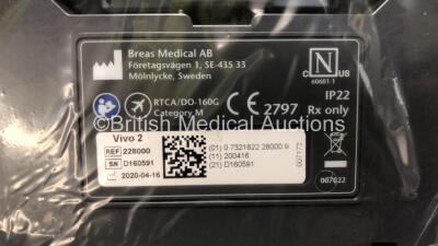 Breas Vivo 2 Ventilator with Power Supply, User Manual and Accessories in Carry Case *Mfd 2020* (Like New) - 7