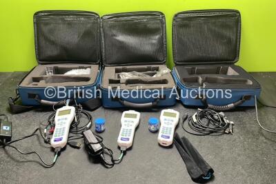 3 x Otoport NHSP OAE Screening Systems 2 x AC Power Supplies and Various Accessories in Carry Bags (All Power Up)