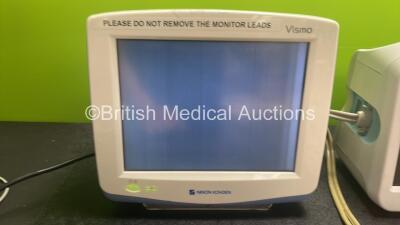 Mixed Lot Including 1 x Nihon Kohden Vismo Patient Monitor Including ECG, CO2, SpO2, NIBP and TEMP Options (Powers Up with Blank Screen) 1 x Welch Allyn 6000 Series Vital Signs Monitor with 1 x NIBP Hose and 1 x BP Cuff (Powers Up with Error and Damage-Se - 2