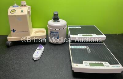 Mixed Lot Including 1 x Cryo Bath, 3 x Marsden Scales, 1 x Therapy Equipment Suction Unit (Missing Cup) 1 x Carefusion Baby CO Meter *SN 11330646, 083474, 21307555, 21310890, 21604245*