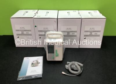 4 x Sino Medical SN-1800V Infusion Pumps with User Manuals in Boxes *Mfd - 2020* (Like New - In Boxes) *Stock Photo*