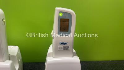 2 x Drager JM-103 Jaundice Meters with 2 x JM-A30 Charger Units and 2 x AC Power Cables (Both Power Up) *SN 3203160, 7063416, 3203159, 7063417* - 2