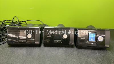 Job Lot Including 2 x ResMed Autoset Airsense 10 CPAP Units (Both Power Up, 1 with Missing Humidifier Unit-See Photo) 1 x ResMed Elite Airsense 10 CPAP Unit (Powers Up) 3 x AC Power Supplies *SN 23191049203, 23222382316, 23202369207*