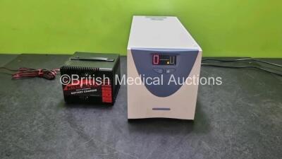 Mixed Lot Including 1 x Powervar UPS Unit (Powers Up) and 1 x Lineage Series Fully Automatic Battery Charger