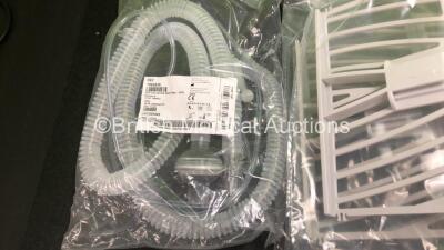 Job Lot Including 3 x Fisher & Paykel Plastic Baskets (Like New) 1 x Respironics Breathing Circuit, 3 x BPR Gas Hoses and 1 x Box of Hamilton Expiratory Valve Sets (Expire 2025) - 4