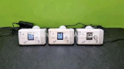 3 x ResMed Airsense 10 Autoset For Her CPAP Units with 2 x AC Power Supplies (All Power Up) *SN 22181318553 / 22181499921 / 2216154644*