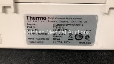 Thermo Shandon Cytospin 4 Centrifuge (Powers Up with Error and Damage to Lid Hinge - See Photos) - 5