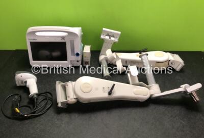 Mixed Lot Including 5 x GCX Mounting Arms /Brackets *2 in Photo - 5 in Total* 1 x Honeywell Barcode Scanner, 1 x Welch Allyn Vital Signs 6000 Series Monitor (Damaged Casing - See Photos) and 1 x Philips M1006B Press Module (Missing Casing - See Photos) *S