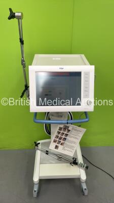 Drager Evita XL Ventilator on Stand Software Version 07.04 - Running Hours 102581 with CO2 Sensor and Hoses (Powers Up) *S/N ARXJ-0189* **Mfd 2006**