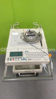 Philips PageWriter 200 ECG Machine on Stand with 10 Lead ECG Leads (Powers Up) *S/N US00602965*