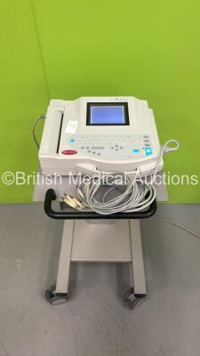 GE MAC 1200ST ECG Machine on Stand with 10 Lead ECG Leads (Powers Up) *S/N 550050723*