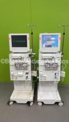 2 x B-Braun Dialog+ Dialysis Machines Software Version 8.2A / - 8.2A Running Hours 22430 / 1618 (Both Power Up, 1 x Error)