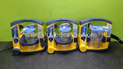 3 x LSU Laerdal Suction Units with 3 x Cups and 2 x Batteries (All Power) *SN