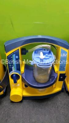 3 x LSU Laerdal Suction Units with 3 x Cups and 2 x Batteries (All Power) *SN - 3