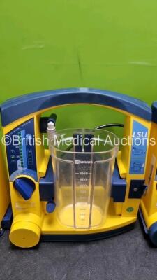 4 x LSU Laerdal Suction Units (All Power Up) with 1 x Cup (Lid Missing) and 1 x Battery *SN 78162152375 / 78501362253 / 78510968588 / 78091577654* - 4