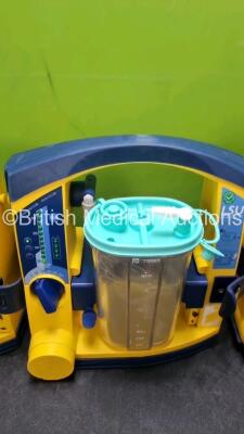 3 x Laerdal LSU Suction Units with 3 x Cups , 3 x Batteries and Hoses (All Power Up) *SN 78271469712 / 7810135912 / 78501361981* - 3