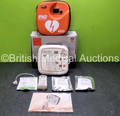 CU Medical Systems CU-SP1 Defibrillator with 2 x Electrode Packs *Mfd 2015* (Powers Up In Good Cosmetic Condition) and 2 x AED Starter Kits *SN G1N34S0285*