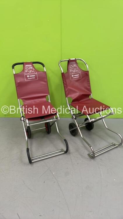 2 x Ferno Compact Evacuation Chairs (1 x Rip to Material)