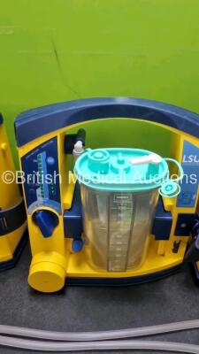 3 x Laerdal LSU Suction Units with 3 x Cups , 3 x Batteries and Hoses (All Power Up) *SN 7827146811 / 78201467941 / 78151467033* - 4