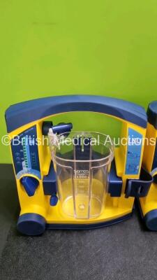 4 x Laerdal LSU Suction Units with 4 x Cups *All with Missing Lids and 4 x Batteries (All Power Up) *SN 78102150097 / 78101354919 / 78271469705 / 78271469779* - 5