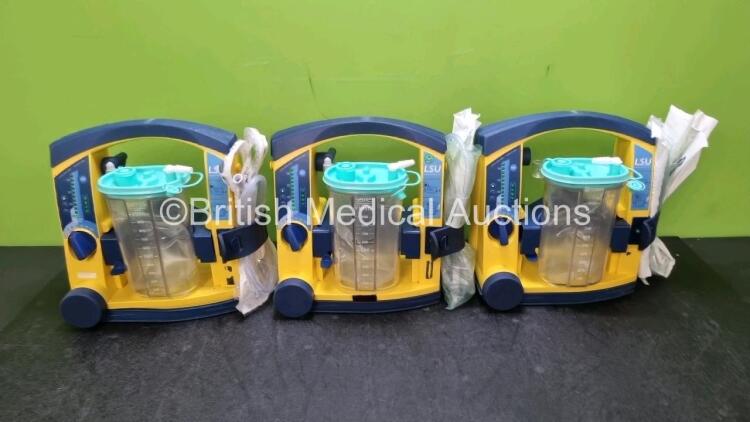 3 x Laerdal LSU Suction Units with 3 x Cups , 3 x Batteries and Hoses (All Power Up) *SN 78232086540 / 78271469736 / 78122081629*