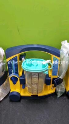 3 x Laerdal LSU Suction Units with 3 x Cups , 3 x Batteries and Hoses (All Power Up) *SN 78232086540 / 78271469736 / 78122081629* - 3