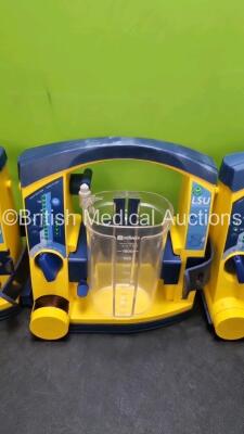 3 x Laerdal LSU Suction Units with 2 x Cups *Both Missing Lids* and 1 x Battery (All Power Up) *SN 78391472 / 78241468694 / 78122081720* - 3