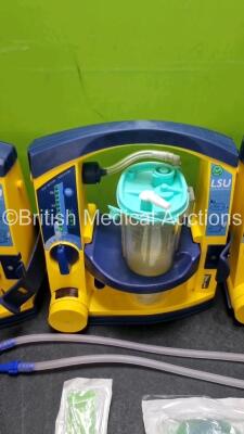 3 x Laerdal LSU Suction Units with 3 x Cups , 2 x Batteries and Hoses (All Power Up) *SN 782714697654 / 78201467936 / 78271469740* - 3