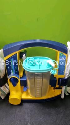 3 x Laerdal LSU Suction Units with 3 x Cups , 3 x Batteries and Hoses (All Power Up) *SN 78271469822 / 78241468697 / 78271469752* - 2