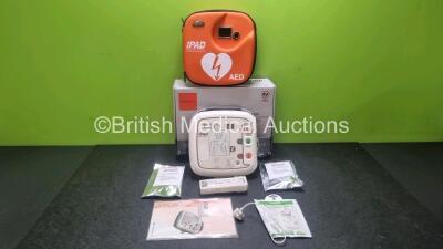 CU Medical Systems CU-SP1 Defibrillator with 2 x Electrode Packs *Mfd 2015* (Powers Up In Good Cosmetic Condition) and 2 x AED Starter Kits *SN G1N34S0417*