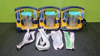 3 x Laerdal LSU Suction Units with 3 x Cups , 3 x Batteries and Hoses (All Power Up) *SN 78271469821 / 78451756996 / 78271469715*