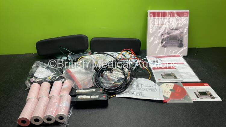 Job Lot of Defibrillator Accessories Including 1 x Physio Control Lifepak 15 Monitor / Defibrillator Operation Manual, Skintact Electrodes (All Out of Date) Printer Papers and ECG Leads