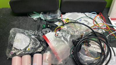 Job Lot of Defibrillator Accessories Including 1 x Physio Control Lifepak 15 Monitor / Defibrillator Operation Manual, Skintact Electrodes (All Out of Date) Printer Papers and ECG Leads - 2