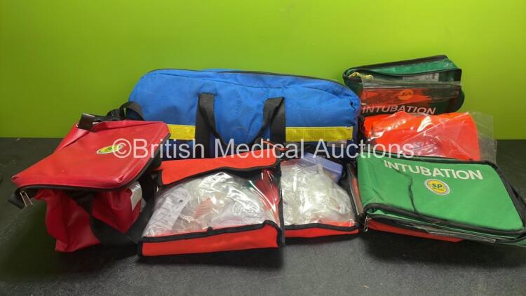 Mixed Lot Including 1 x Gas Bottle Carry Bag, 2 x Head Blocks, 2 x Intubation Carry Bags and 3 x Breathing Tube Bags