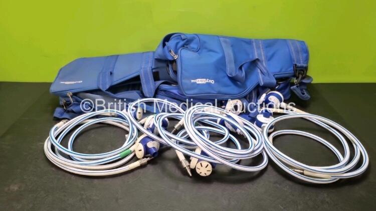 8 x Entonox Hoses with 4 x Bags