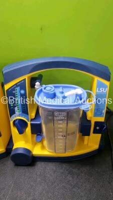 3 x LSU Laerdal Suction Units with 3 x Cups (All Power Up 1 x with Damage to Casing - See Photo) *SN 7811186753 / 78281581233 / 78342091921* - 2