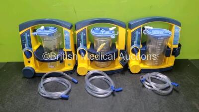 3 x LSU Laerdal Suction Units with 3 x Lids and Hoses (All Power Up)