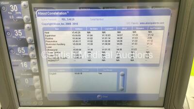 Alcon Constellation Vision System Phacoemulsification Machine Ref 8065751150 Rev R Software Revision REL_5.40.26 with 1 x Alcon Purepoint Footswitch and 1 x Alcon Constellation Footswitch (Powers Up with Key-Key Not Included) * SN 1101349801X * * Mfd Feb - 3