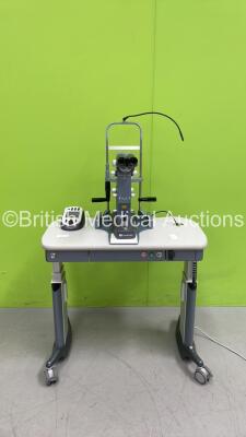 Lumenis Selecta Duet SLT/Yag Combo Laser Part Number GAS900000 with 2 x 12,5x Eyepieces on Motorized Table with Control Panel Display and Key (Powers Up with Key - Key Included -ZTV Invalid) * SN 10504 * * Mfd 2011 *