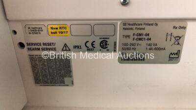 GE Datex Ohmeda F-CM1-04 Anaesthesia Monitor (Powers Up with Alarm and Then Shuts Down, Crack in Casing - See Photos) with 1 x E-PRESTN-00 Module with ECG, SpO2, NIBP, T1, T2, P1 and P2 Options *SN6346389 / 6354434* - 8