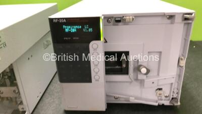 Job Lot Including 1 x Shimadzu SIL-20A Autosampler, 1 x Shimadzu LC-20AD Liquid Chromatograph, 1 x Shimadzu RF-20A Fluorescence Detector and 1 x Shimadzu DGU-20A3 Degasser (All Power Up with Missing Front Casing - See Photos) - 7