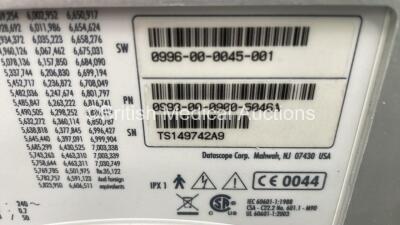 2 x Datascope Passport 2 Patient Monitors on Stands with Selection of Cables (Both Power Up) *S/N TS49742A9 / TM13947-L4* - 6