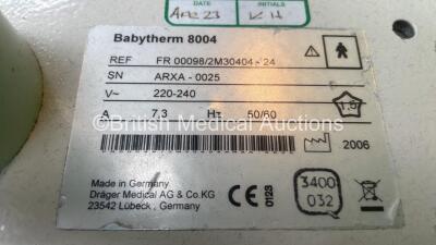 Drager Babytherm 8004 Infant Resuscitaire (Powers Up - Damaged - See Pictures) *C* - 5