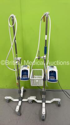 2 x Fisher and Paykel Airvo 2 Humidifiers on Stands with Hoses (Both Power Up) *C*