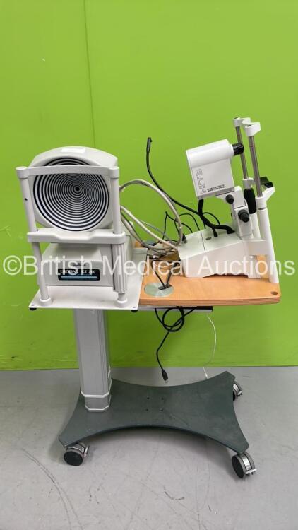 1 x Heidelberg Engineering HRT3 Confocal Laser Scanning System and 1 x Dicon CT 200 Corneal Topographer on Electric Table (Powers Up)