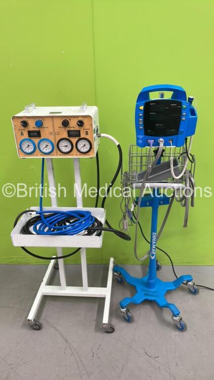 1 x GE ProCare Auscultatory 400 Dinamap Monitor on Stand (Powers Up) and 1 x Anetic Aid Tourniquet on Stand *AA5710*