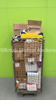 Cage of Consumables Including Sharps Boxes, Holliser Anchor Fasty Neck Straps and mwe Transwabs (Cage Not Included - Out of Date)