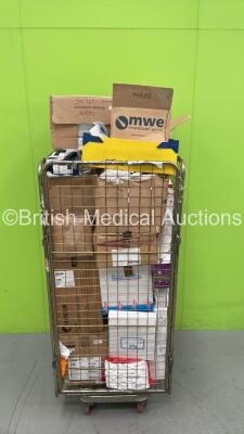 Cage of Consumables Including Sharps Boxes, Holliser Anchor Fasty Neck Straps and mwe Transwabs (Cage Not Included - Out of Date) - 2